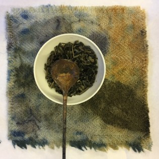 Tea and plant dyed Welsh wool cloth